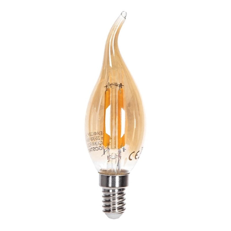 Bec LED tip lumânare, E14, 6W, brown sticlă Z-TOOLS / ZTS9027