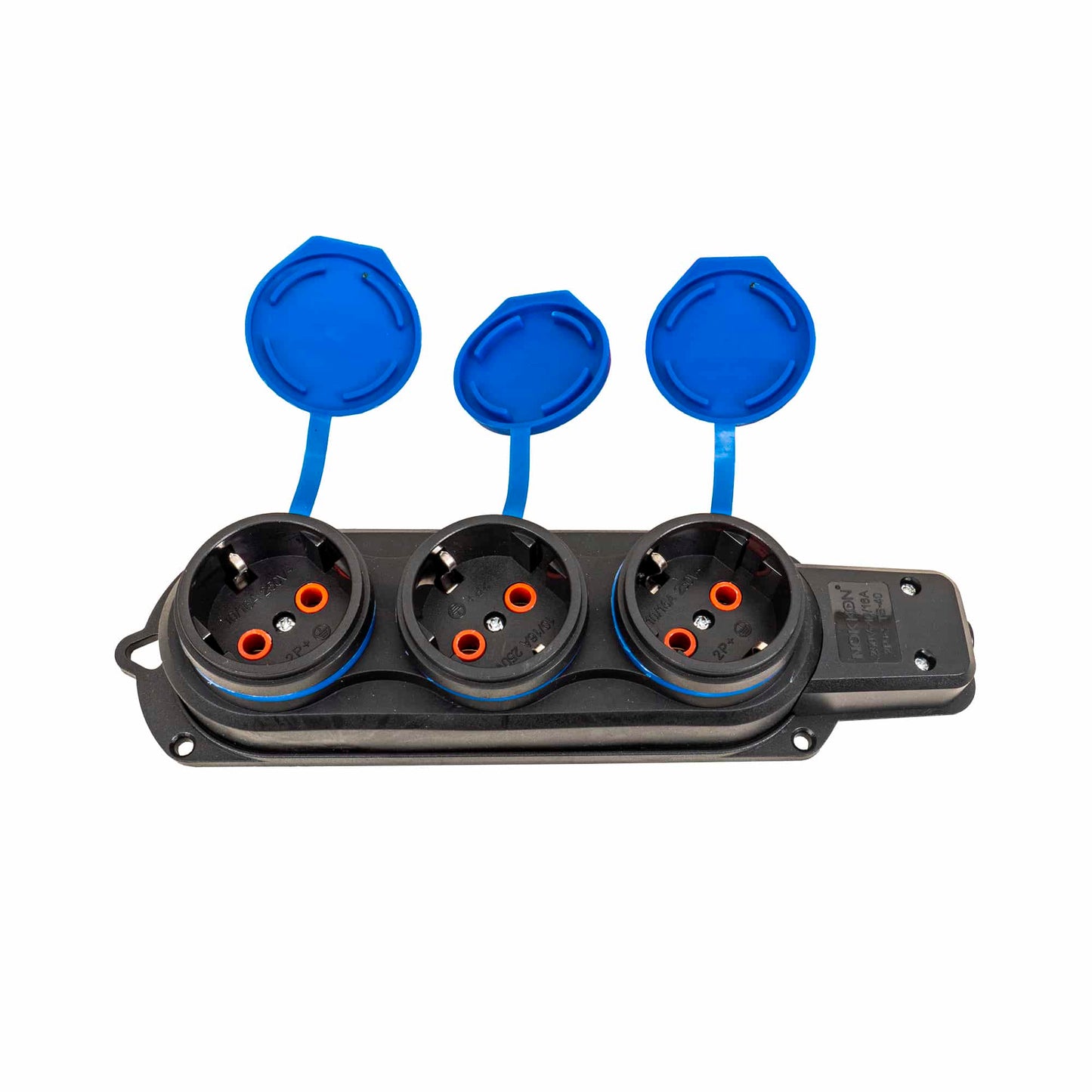 Prelungitor cauciucat pentru exterior, cu 3 lacasuri, 10A-16A, 250V, fara cablu / ZTS9064