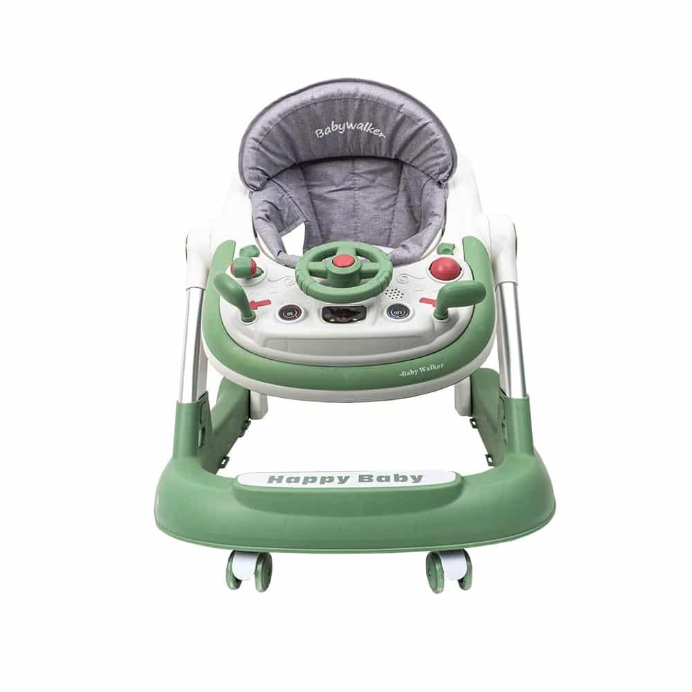 Premergator cu 6 roti silentioase, 6luni+, sezut reglabil, pliere usoara, verde Z-TOOLS / ZTS9111