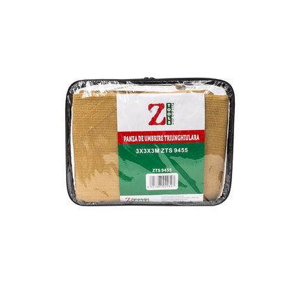 Panza de umbrire triunghiulara, 3×3×3m, crem, Z-TOOLS / ZTS9455