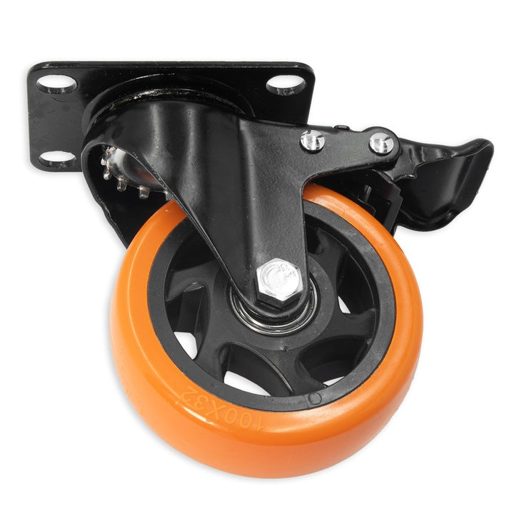 Roată pivotantă cu frână 4 inch, Orange, Z-TOOLS / ZTS9469