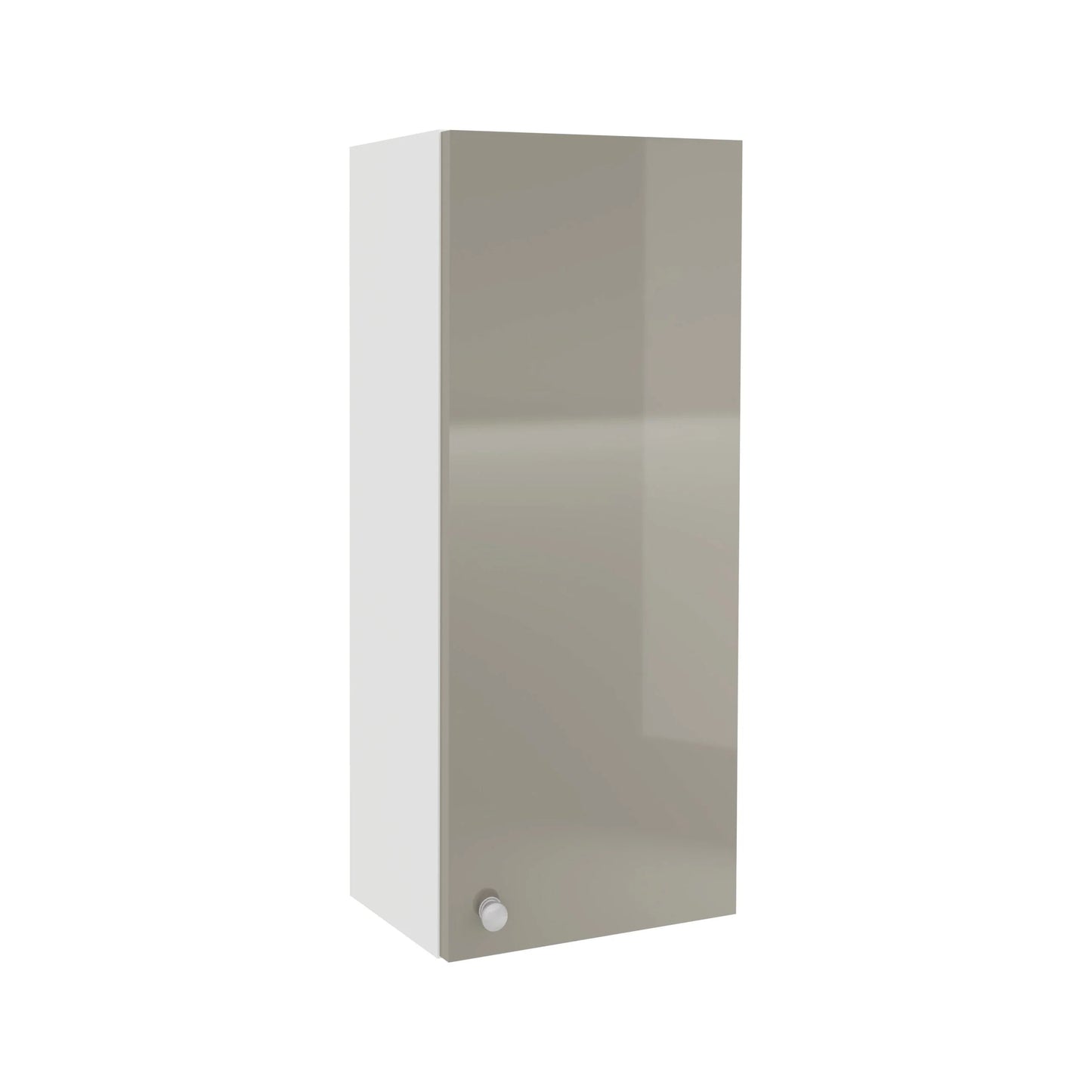 Corp Baie haaus Zaria, Suspendat, 1 Usa, Gri Lucios/Alb, MDF, L 30 x l 22 x H 72 cm