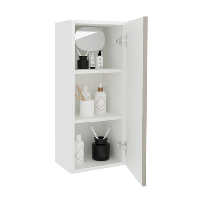 Corp Baie haaus Zaria, Suspendat, 1 Usa, Gri Lucios/Alb, MDF, L 30 x l 22 x H 72 cm
