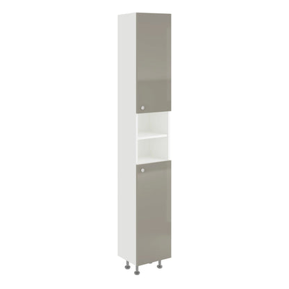 Soldat Baie haaus Zaria, 2 Usi, Gri Lucios/Alb, MDF, L 30 x l 27 x H 190 cm