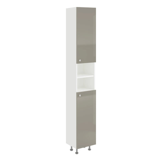 Soldat Baie haaus Zaria, 2 Usi, Gri Lucios/Alb, MDF, L 30 x l 27 x H 190 cm