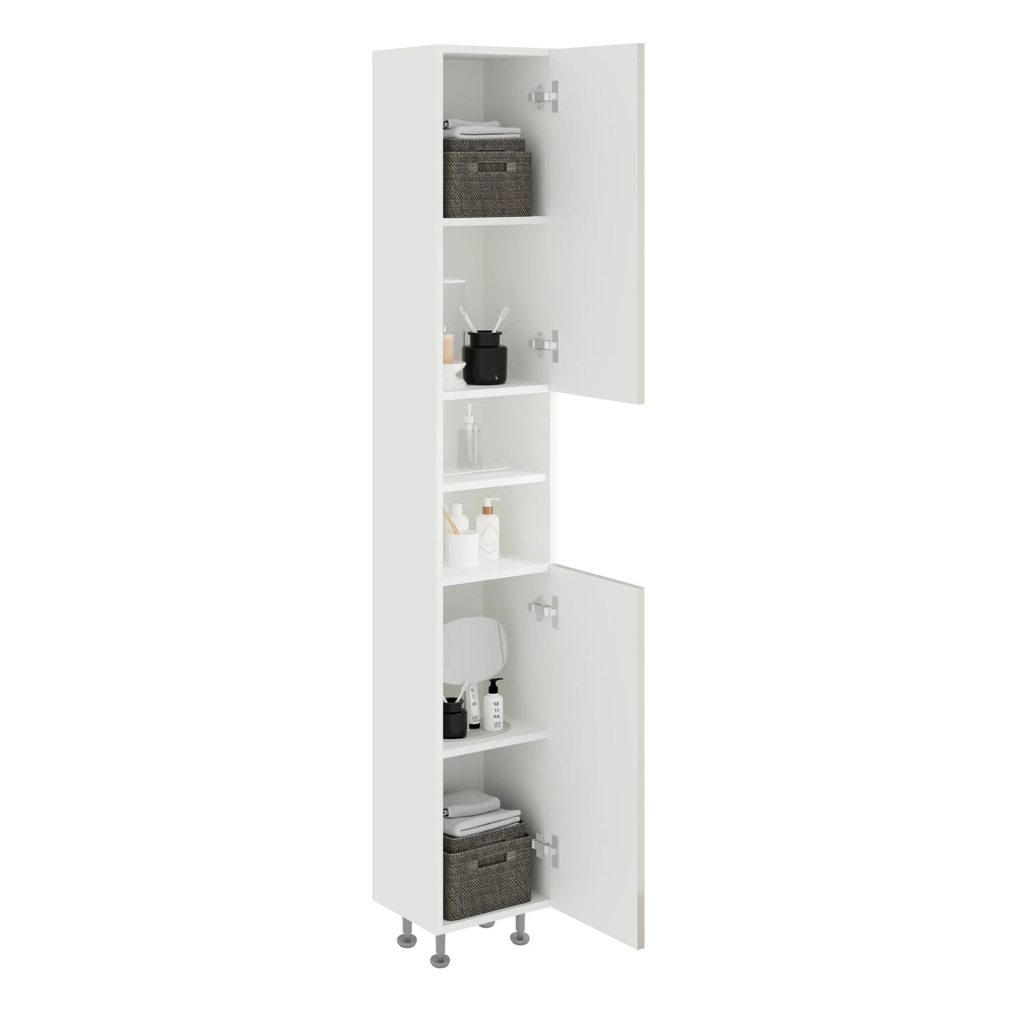 Soldat Baie haaus Zaria, 2 Usi, Gri Lucios/Alb, MDF, L 30 x l 27 x H 190 cm