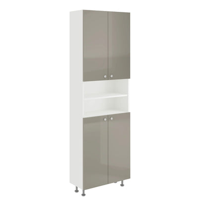 Soldat Baie haaus Zaria, 4 Usi, Gri Lucios/Alb, MDF, L 60 x l 27 x H 190 cm