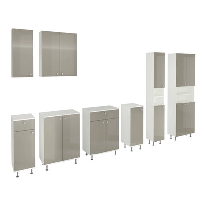 Corp Baie haaus Zaria, 1 Usa, Gri Lucios/Alb, MDF, L 30 x l 35 x H 85 cm