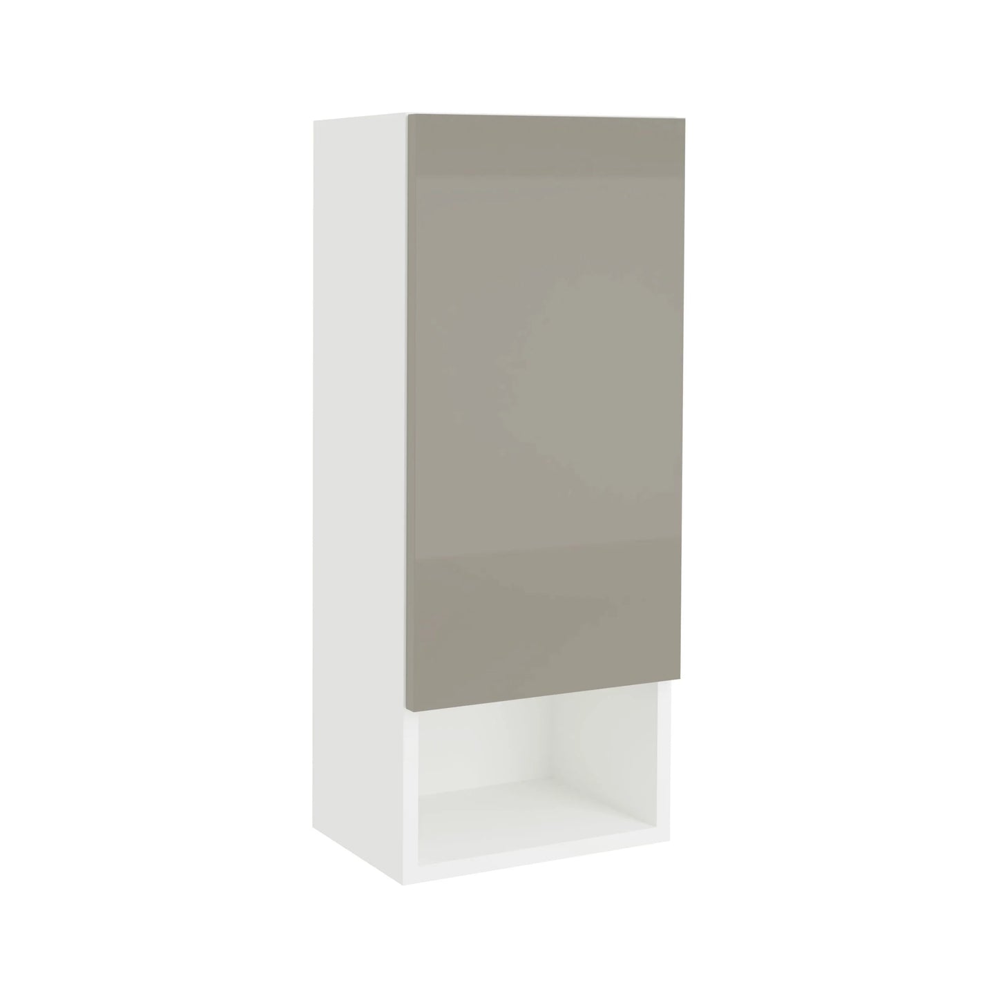 Corp Baie haaus Zed, Suspendat, 1 Usa, Gri Lucios/Alb, MDF, L 30 x l 22 x 72 cm