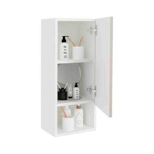 Corp Baie haaus Zed, Suspendat, 1 Usa, Gri Lucios/Alb, MDF, L 30 x l 22 x 72 cm
