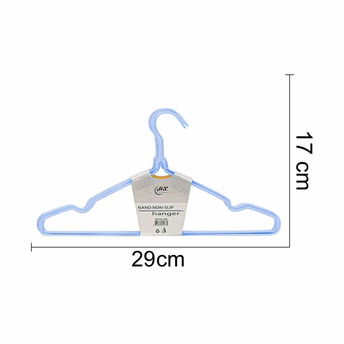 Set 10 umerase, haine copii, Naimeed D5543, invelis silicon, Albastru, 29x17cm