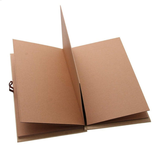 Album foto dreptunghiular pliabil cu șnur din piele - Kraft