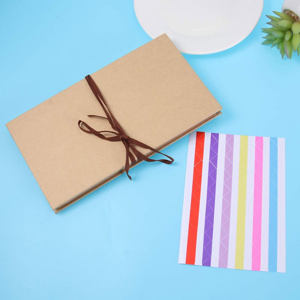 Album foto dreptunghiular pliabil cu șnur din piele - Kraft