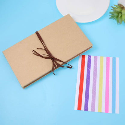 Album foto dreptunghiular pliabil cu șnur din piele - Kraft