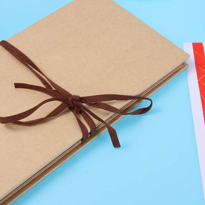 Album foto dreptunghiular pliabil cu șnur din piele - Kraft