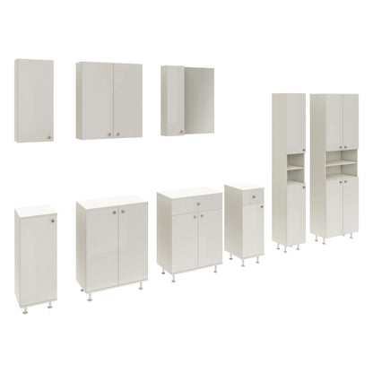 Corp Baie haaus Zaria, 2 Usi, Alb lucios/Alb, MDF, L 60 x l 35 x H 85 cm