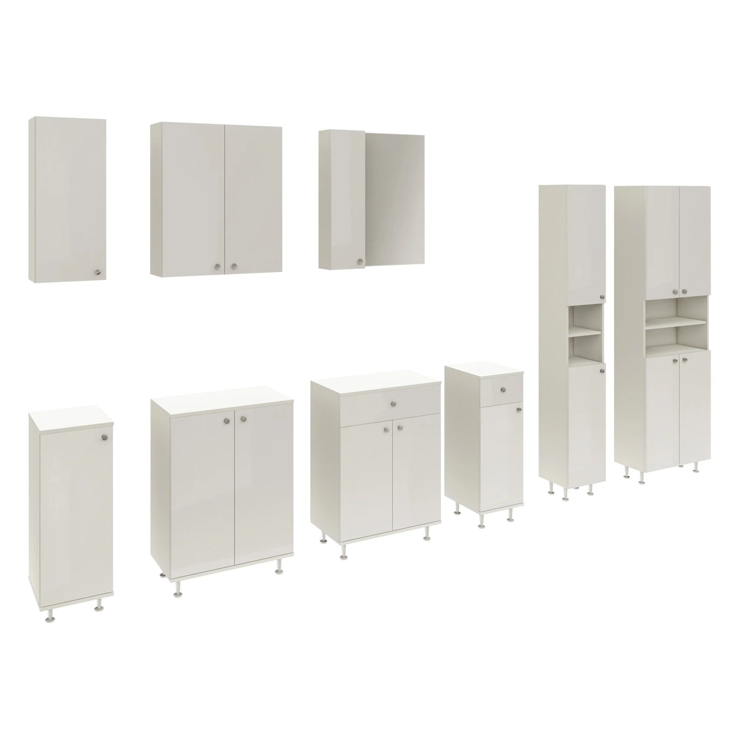 Soldat Baie haaus Zaria, 4 Usi, Alb lucios/Alb, MDF, L 60 x l 27 x H 190 cm