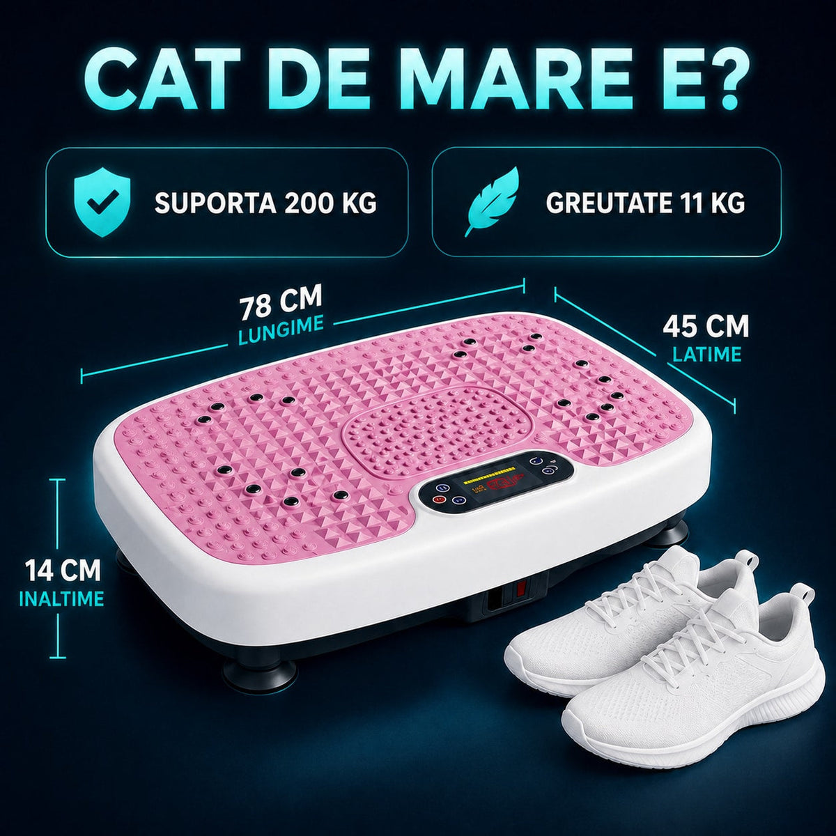 Aparat de Vibromasaj tip Platforma pentru Slabire si Drenaj Limfatic, Roz