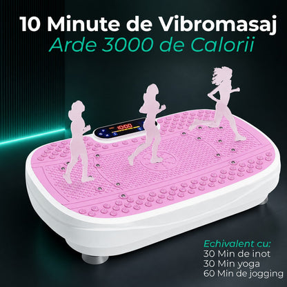Aparat de Vibromasaj tip Platforma pentru Slabire si Drenaj Limfatic, Roz