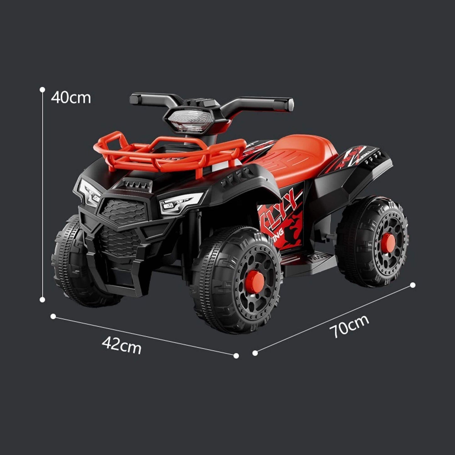 ATV electric copii 1, 6 ani, Motor dublu Constructie stabila, Rosu