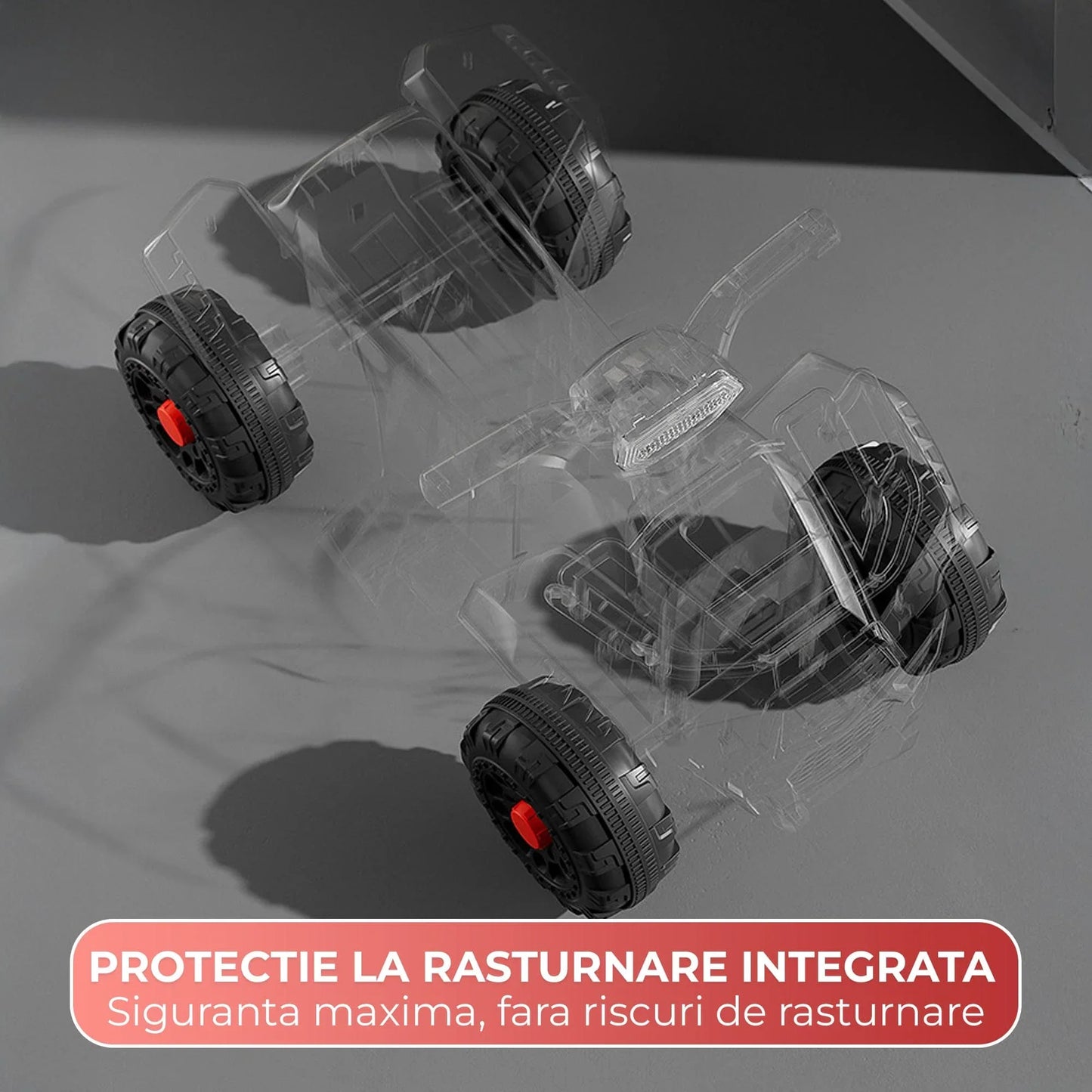 ATV electric copii 1, 6 ani, Motor dublu Constructie stabila, Rosu