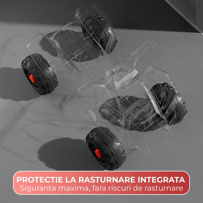 ATV electric copii 1, 6 ani, Motor dublu Constructie stabila, Rosu