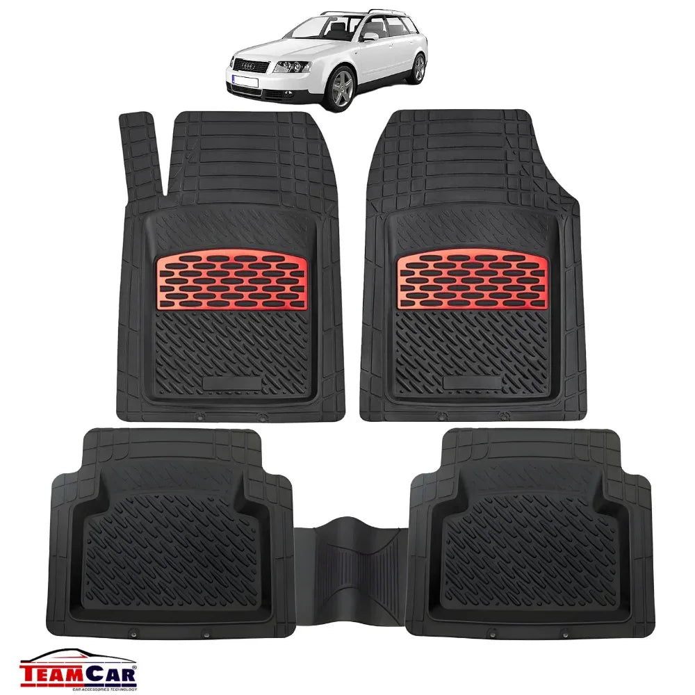 Covorașe Universale Tip Tăviță TEAMCAR® Audi A4 B6 Variant (2000–2004), Set 5 Bucăți, Red - 221.ro
