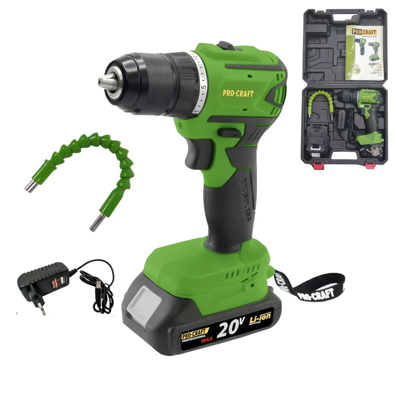 Autofiletanta pe acumulator PROCRAFT PA18LiN, 20 V DC, 2 Ah, 0-600/0-2100 rpm - 221.ro