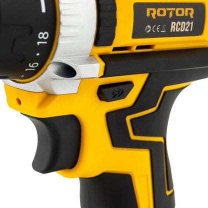 Autofiletanta RCD21 cu 27 de accesorii, 2 acumulatori 21V, trusa de depozitare si transport, 1350 RPM, Motor Brushless - 221.ro