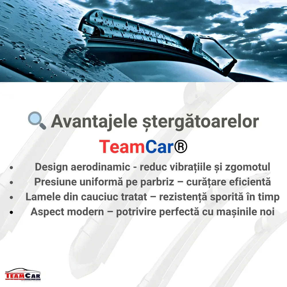 Ștergătoare TeamCar® BMW Seria 3 E46 Coupe (1998–2006) Flat – Set față - 221.ro