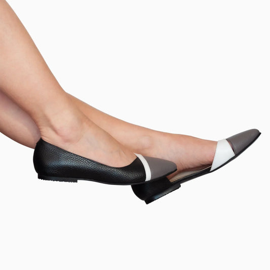 Balerini din piele naturala neagra Katya