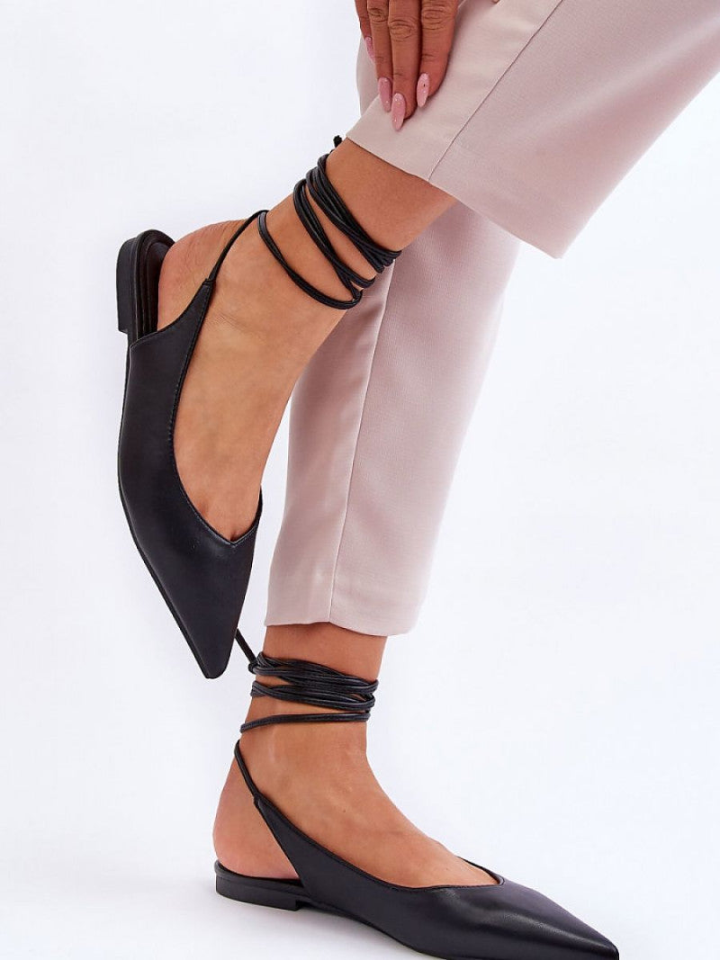 Balerini Step in style, Model 181057, Negru - material imitație de piele  Footbed imitație de piele  Înălţimea tocului 1.5 cm