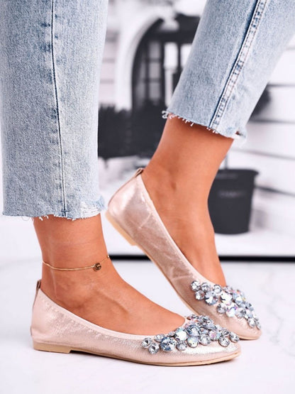 Balerini Step in style, Model 181065, Galben - material imitație de piele  Footbed piele naturala