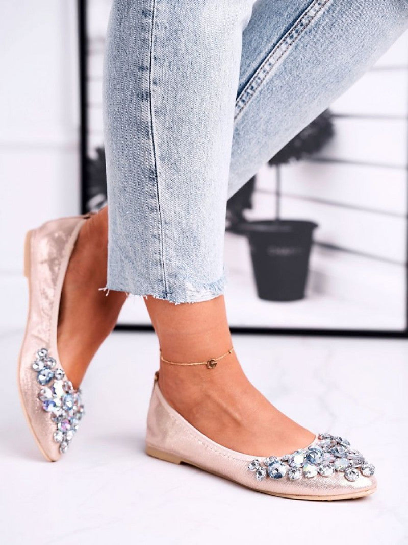 Balerini Step in style, Model 181065, Galben - material imitație de piele  Footbed piele naturala