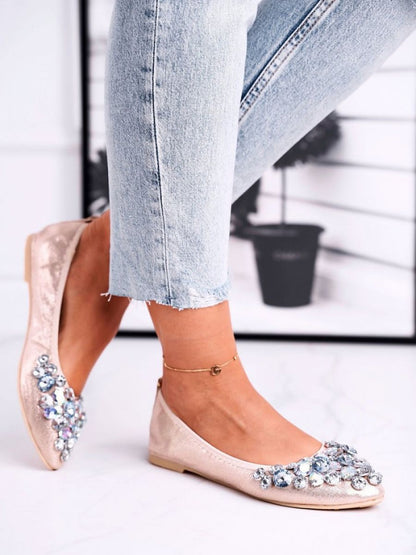 Balerini Step in style, Model 181065, Galben - material imitație de piele  Footbed piele naturala