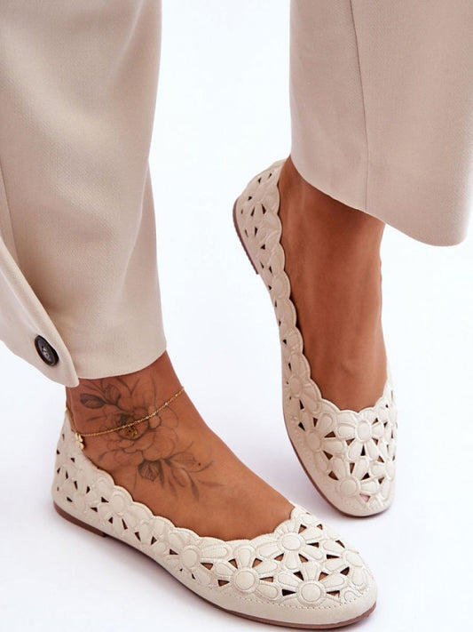 Balerini Step in style, Model 182364, Bej - material imitație de piele  Footbed imitație de piele  Înălţimea tocului 0.5 cm