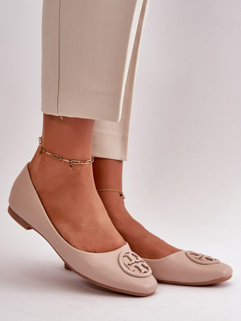 Balerini Step in style, Model 199174, Bej - material imitație de piele  Footbed imitație de piele  Înălţimea carâmbului 5.5 cm