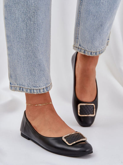 Balerini Step in style, Model 208457, Negru - material imitație de piele  Footbed imitație de piele  Înălţimea carâmbului 5 cm Înălţimea tocului 1 cm