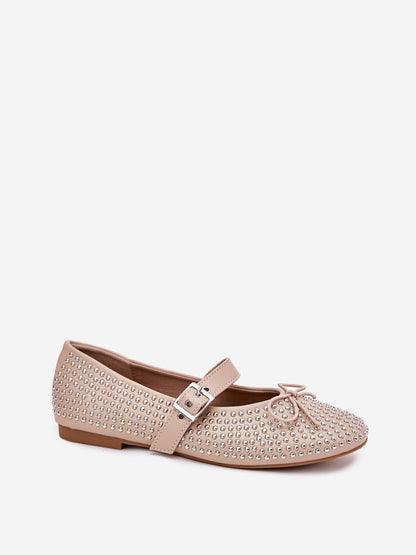 Balerini Step in style, Model 214113, Bej - material imitație de piele  Footbed imitație de piele  Înălţimea tocului 1 cm