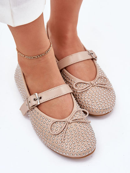 Balerini Step in style, Model 214113, Bej - material imitație de piele  Footbed imitație de piele  Înălţimea tocului 1 cm