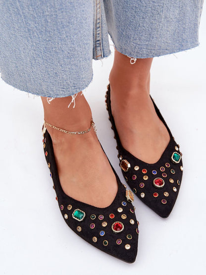 Balerini Step in style, Model 215045, Negru - material piele artificiala piele  Footbed imitație de piele  Înălţimea tocului 1 cm