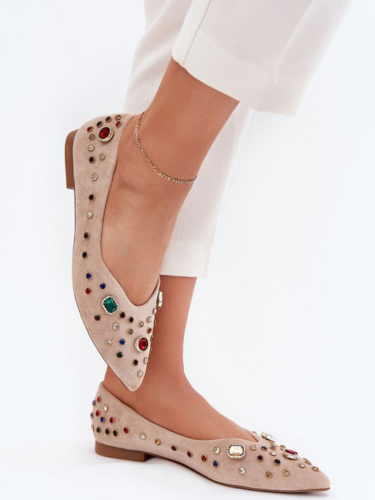 Balerini Step in style, Model 215046, Bej - material piele artificiala piele  Footbed imitație de piele  Înălţimea tocului 1 cm