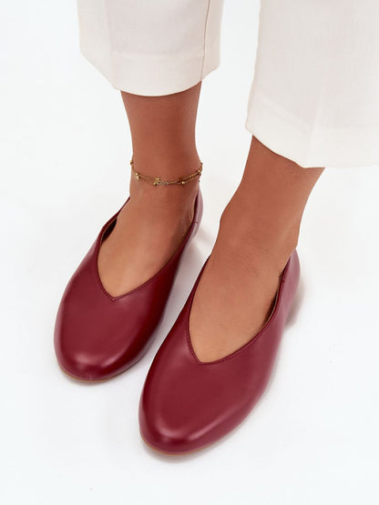 Balerini Step in style, Model 217693, Roşu - material imitație de piele  Footbed imitație de piele  Înălţimea tocului 2 cm