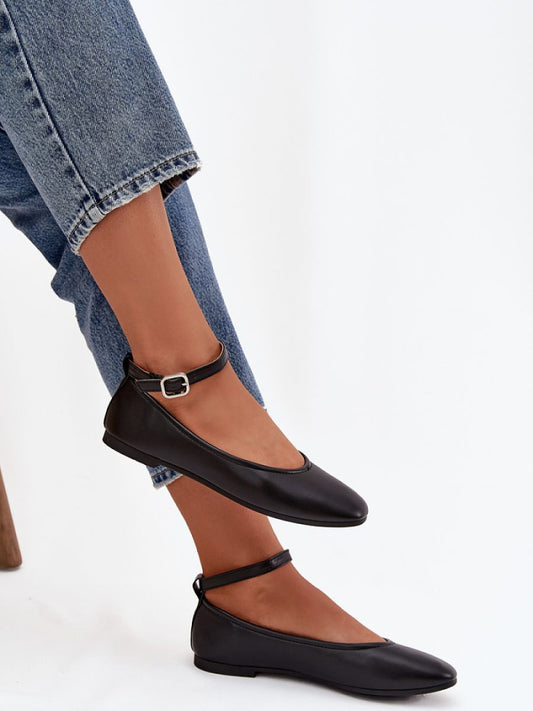 Balerini Step in style, Model 222994, Negru - material imitație de piele  Footbed imitație de piele  Înălţimea tocului 1 cm