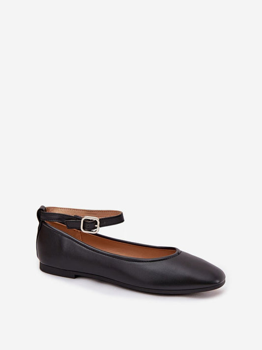 Balerini Step in style, Model 222994, Negru - material imitație de piele  Footbed imitație de piele  Înălţimea tocului 1 cm