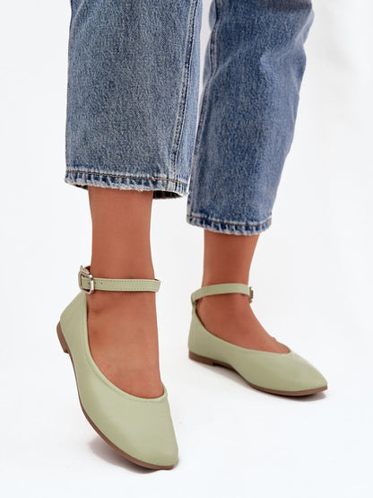 Balerini Step in style, Model 222995, Verde - material imitație de piele  Footbed imitație de piele  Înălţimea tocului 1 cm