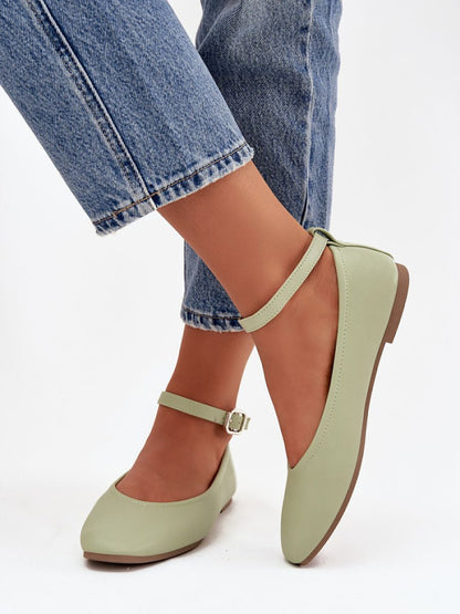 Balerini Step in style, Model 222995, Verde - material imitație de piele  Footbed imitație de piele  Înălţimea tocului 1 cm