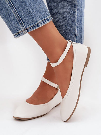 Balerini Step in style, Model 222997, Alb - material imitație de piele  Footbed imitație de piele  Înălţimea tocului 1 cm