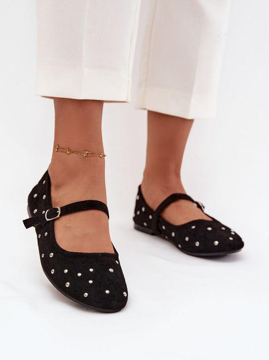 Balerini Step in style, Model 222998, Negru - material plastic  Footbed imitație de piele  Înălţimea tocului 1 cm