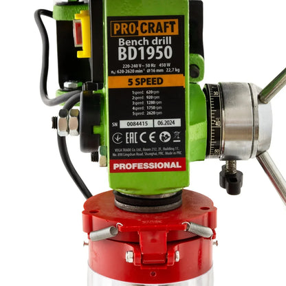 BD1950 bormasina de banc fixa cu coloana PROCRAFT, produsul contine taxa timbru verde 6 Ron, 25.30 kg - 221.ro